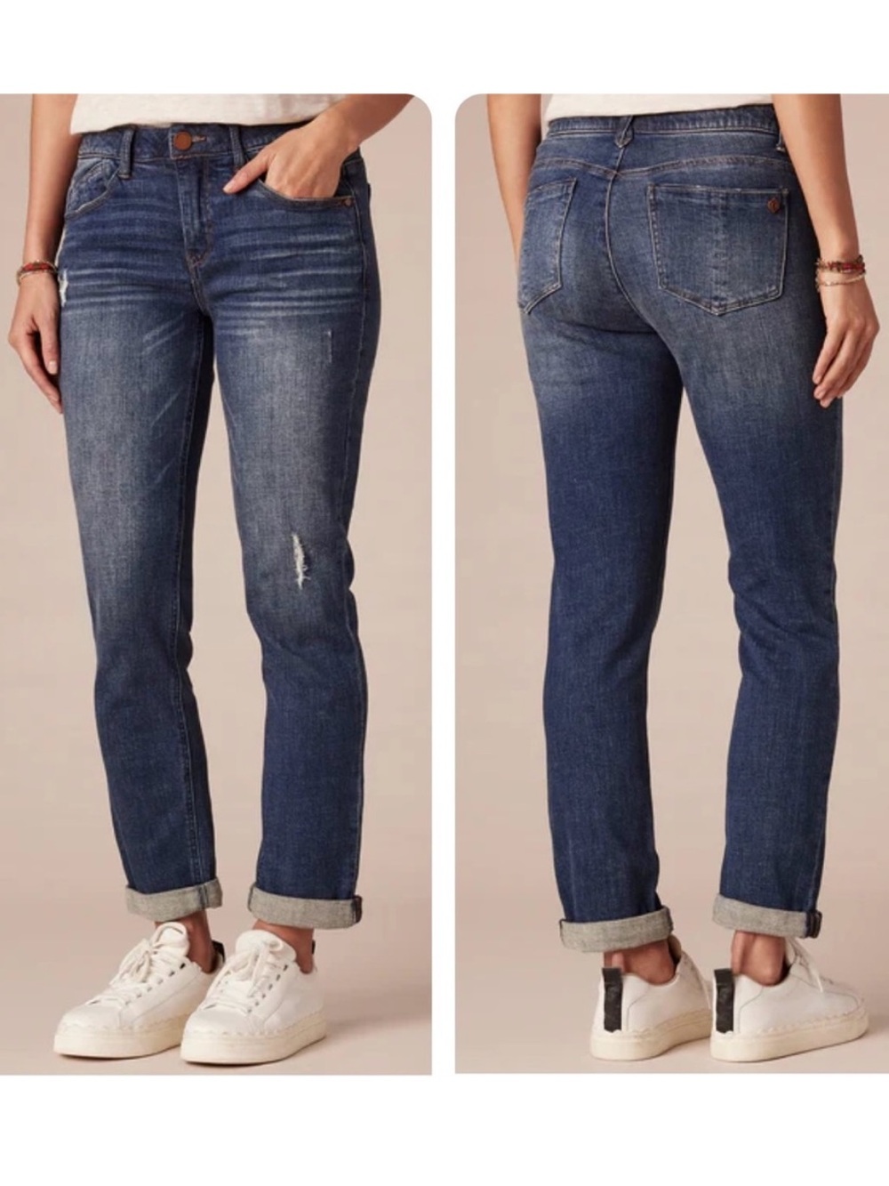 Democracy Ab Solution Distressed Girlfriend Jeans Women’s Size 10 Stretch Denim